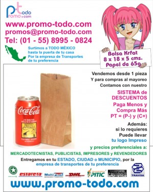 Mauricio Villegas Avisos gratis en Mexico lindo en Coyoac&aacute;n |  Bolsas de papel kraft de 8 x 18 x 5 cms., bolsas kraft