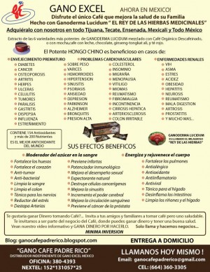 GANO CAF&Etilde; SAL Avisos gratis en Mexico lindo en Tijuana |  TRATAMIENTOS PARA LA DIABETES  = GANO CAF&eacute; SALUDABLE PADRE RICO TIJUANA, GANO EXCEL TIJUANA