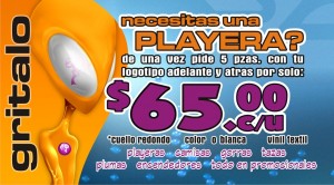  Avisos gratis en Mexico lindo en Le&oacute;n |  playera cuello redondo ,  logotipo frente y atras 