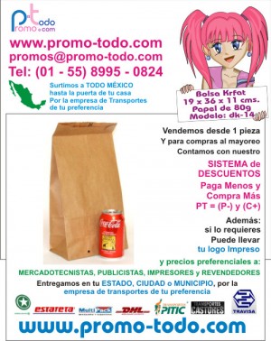 Mauricio Villegas Avisos gratis en Mexico lindo en Coyoac&aacute;n |  Bolsas de papel kraft modelo dk-14, promocionales