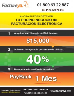 FACTUREYA Avisos gratis en Mexico lindo en Huauchinango |  FACTURACION ELECTRONICA FACTUREYA D.F. FRANQUICIA, FACTURAS , FRANQUICIA EN FACTURACION ELECTRONICA PARA NEGOCIOS