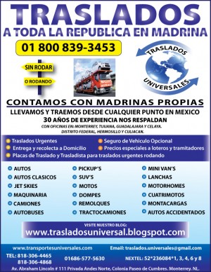 traslados universal Avisos gratis en Mexico lindo en Zacatecas |  TRANSPORTE,MUDANZA,FLETE SIN RODAR UNIVERSAL, CAMIONESJUAREZ, TRASLADOS EN TODO MEXICO EL MEJOR SERVICIO, ECONOMICO Y PROFESIONA