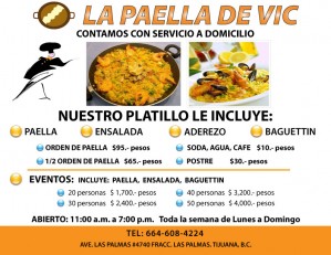 LA PAELLA DE VIC Avisos gratis en Mexico lindo en Playas de Rosarito |  RESTAURANT LA PAELLA DE VIC EN TIJUANA LA MEJOR CALIDAD SERVICIO DOMICILIO, PAELLA DE MARISCOS LO MEJOR EN BAJA CALIFORNIA LA PAELLA DE VIC
