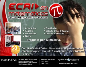 Cursos Ecai Avisos gratis en Mexico lindo en Guadalajara |  En Ecai en matem&aacute;ticas te garantizamos el aprendizaje en tan solo 3 semanas, Clases de matematicas