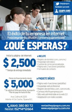 Equipo Guru Avisos gratis en Mexico lindo en Tijuana |  dise&ntilde;o y desarrollo de paginas web, web hosting