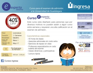 Curso Ingresa Avisos gratis en Mexico lindo en Guadalajara |  Cursos para ingresar a la universidad (udg), Curso experto sabatino
