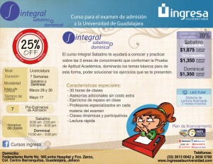 Curso Ingresa Avisos gratis en Mexico lindo en Guadalajara |  Cursos para el examen de admisi&oacute;n udg,  curso integral sabatino y dominical de 7 sesiones.