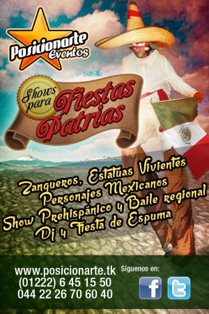 Iv&aacute;n Maldonad Avisos gratis en Mexico lindo en Puebla |  Shows para 15 de septiembre: personajes, zanqueros, estatuas vivientes, Personajes, zanqueros, estatuas vivientes