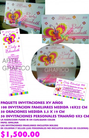  Avisos gratis en Mexico lindo en Monterrey |  PAQUETE INVITACIONES XV A&Ntilde;OS, SUPER MODERNAS INVITACIONES XV A&Ntilde;OS!!!