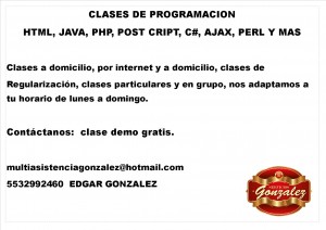 EDGAR GONZALEZ Avisos gratis en Mexico lindo en Car&aacute;cuaro |  Clases de programacion html php java html 5 y mas, Asesorias de programacion