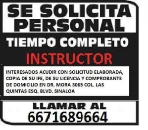 DALILA Avisos gratis en Mexico lindo en El Fuerte |  Se solicita instructor de manejo en autoescuela culiacan, Autoescuela