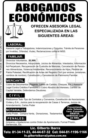 LIC GILBERTO IBARRA Avisos gratis en Mexico lindo en Monterrey |  ABOGADOS ECONOMICOS EN MONTERREY, ABOGADOS ECONOMICOS 