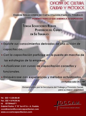 OCCAM, Capacitacion  Avisos gratis en Mexico lindo en Puebla |  ESTRATEGIAS DE RECLUTAMIENTO Y SELECCI&oacute;N DE PERSONAL EN PUEBLA, CAPACITACION PUEBLA, CURSOS PUEBLA