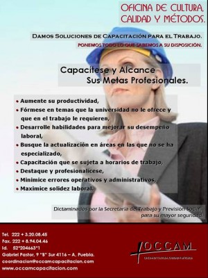 OCCAM, Capacitacion  Avisos gratis en Mexico lindo en Puebla |  USE EL TELEFONO PARA VENDER, CURSO EL VENDEDOR PROFESIONAL, CAPACITACION PUEBLA, CURSOS PUEBLA